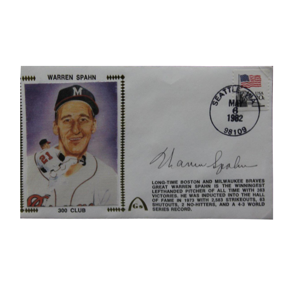 Warren Spahn Autographed Signed Framed First Day Cover - Certified Authentic Image a