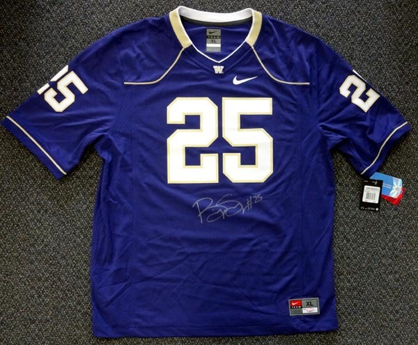 Washington Huskies Bishop Sankey Autographed Signed Purple Nike Jersey Size L Mcs Holo #73078 Image a