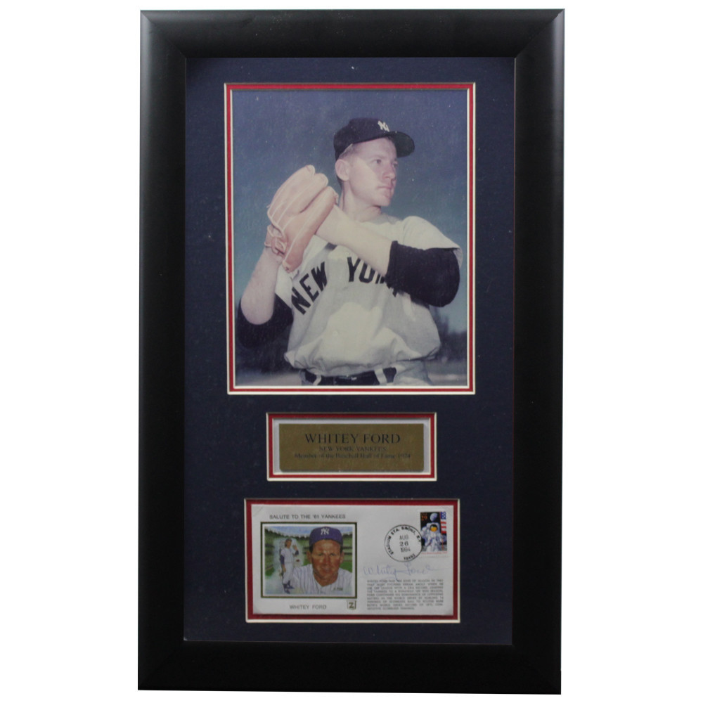 Whitey Ford Autographed Signed Framed First Day Cover - Certified Authentic Image a