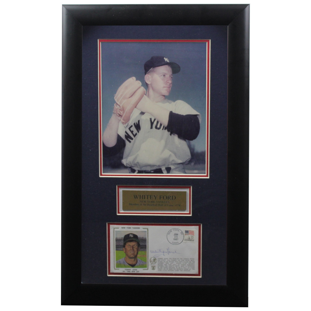 Whitey Ford Autographed Signed Framed First Day Cover - Certified Authentic Image a