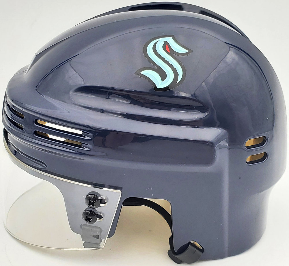 Will Borgen Autographed Seattle Kraken Blue Mini Helmet Fanatics Holo #200305 Image a