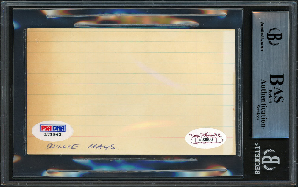 Willie Mays/ Autographed Signed 3X5 Index Card San Francisco Giants Vintage 1960'S Era Signature Beckett Beckett Image a