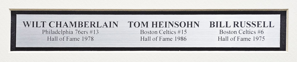 Wilt Chamberlain, Bill Russell & Tom Heinsohn Autographed Framed 16X20 Photo JSA Image a