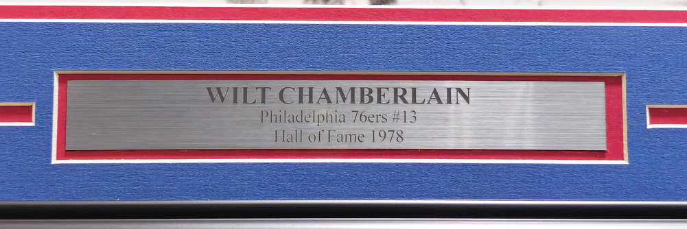 Wilt Chamberlain Autographed Framed 16X20 Photo Philadelphia 76Ers JSA Image a