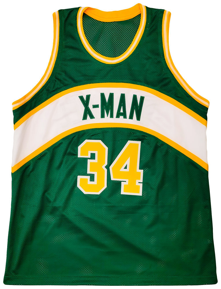 Seattle Supersonics Xavier Mcdaniel Autographed Green Jersey Mcs Holo #202418 Image a
