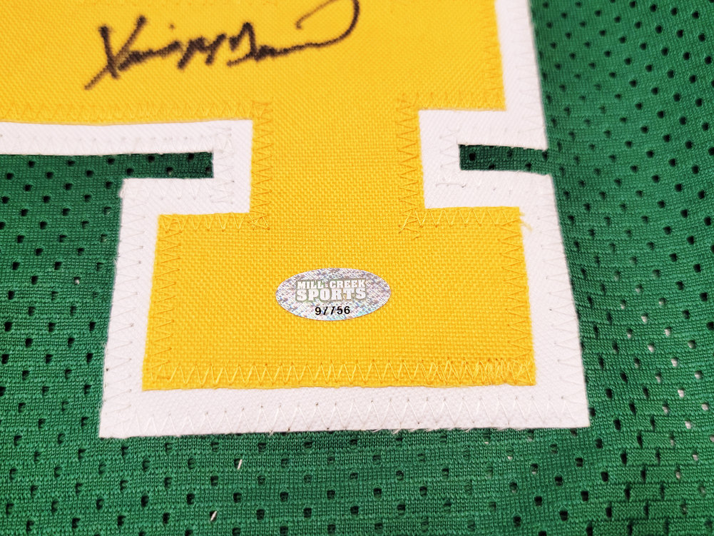 Seattle Supersonics Xavier Mcdaniel Autographed Green Jersey Mcs Holo #202418 Image a