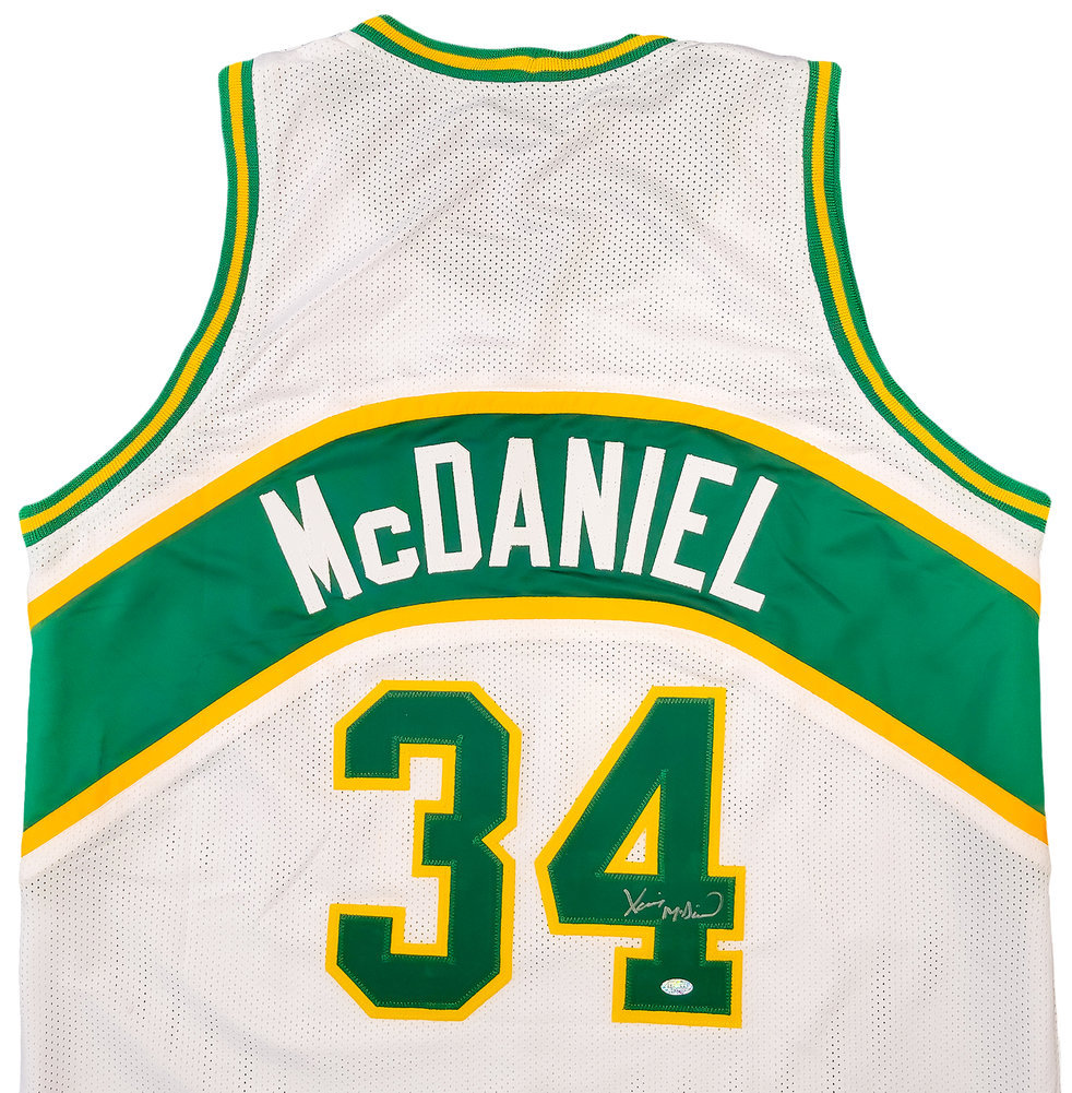 Seattle Supersonics Xavier Mcdaniel Autographed White Jersey Mcs Holo #202420 Image a
