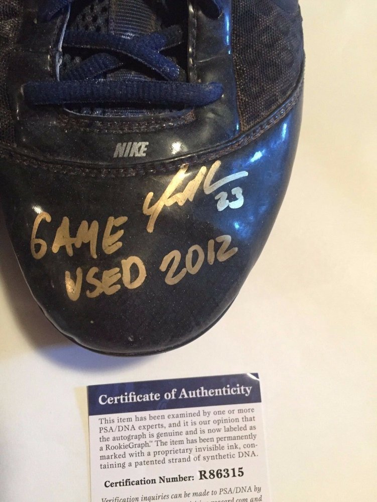 Yonder Alonso Autographed Signed 2012 Game Used Cleats PSA/DNA COA Image a