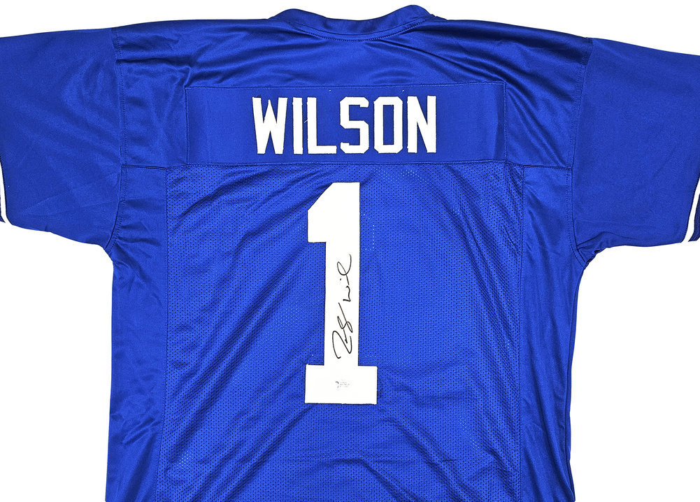 Byu Cougars Zach Wilson Autographed Royal Blue Jersey Beckett Beckett Image a