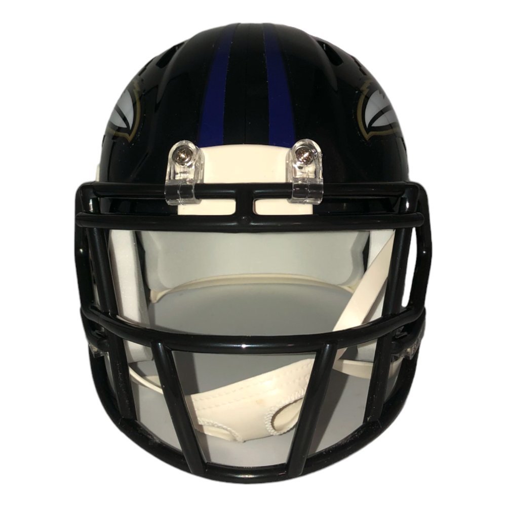 Zay Flowers Autographed Baltimore Ravens Riddell Speed Mini Helmet - Beckett Image a