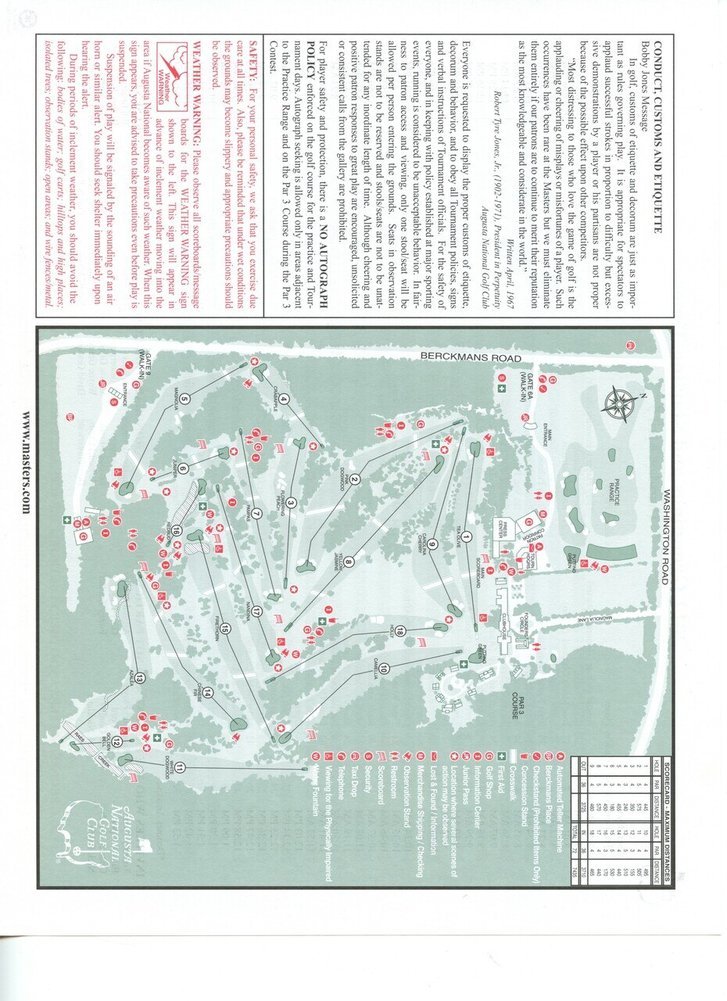 2012 Masters Tournament Thursday Pairing Sheet - Winner Bubba Watson Image a