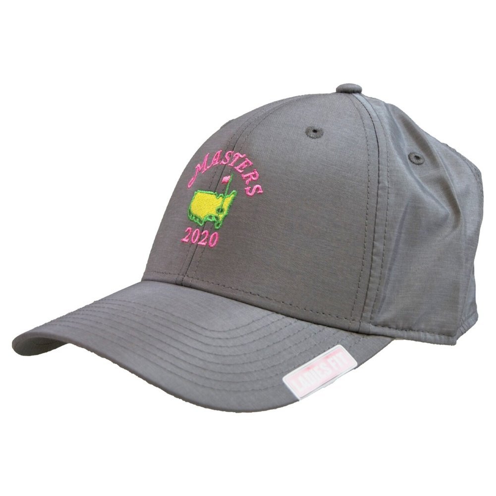 2020 Masters Ladies Performance Hat -Grey with Pink Logo Image a