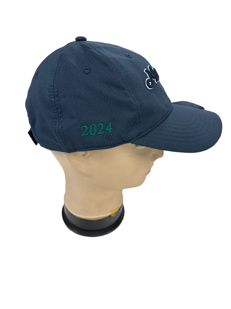 2024 Masters Navy Blue Performance Tech Hat with Green Date on Side Image a