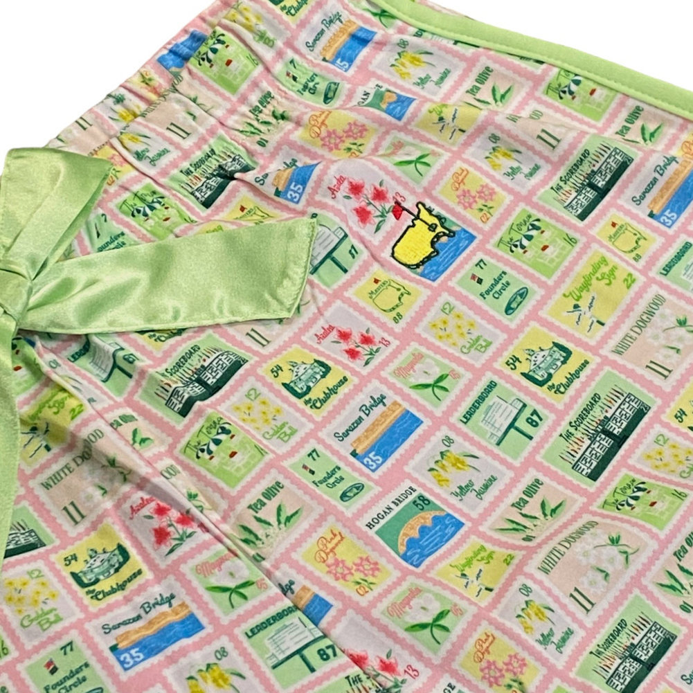 2025 Masters Ladies Magnolia Lane Light Pink Postage Stamps Pajama Lounge Pants (pre-order) Image a