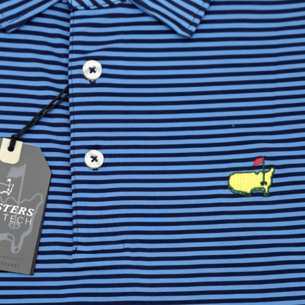 Masters Tech Blue Icon Patterned Performance Polo Image a