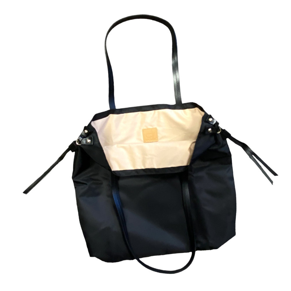 Masters Black Made in Italy Collection Nylon Packable Tote Bag Image a
