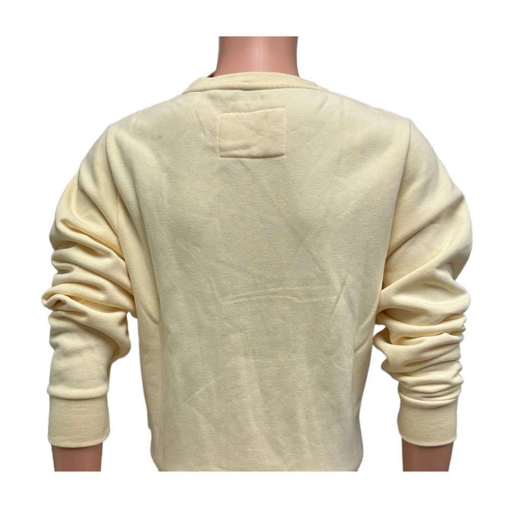 Masters Butter Yellow Cotton Blend Crewneck Sweatshirt with Dark Green Printed Logo Image a