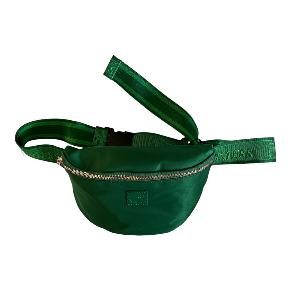 Masters Made in Italy Green Nylon Adjustable Belt Bag Fanny Pack with Gold Accents Image a