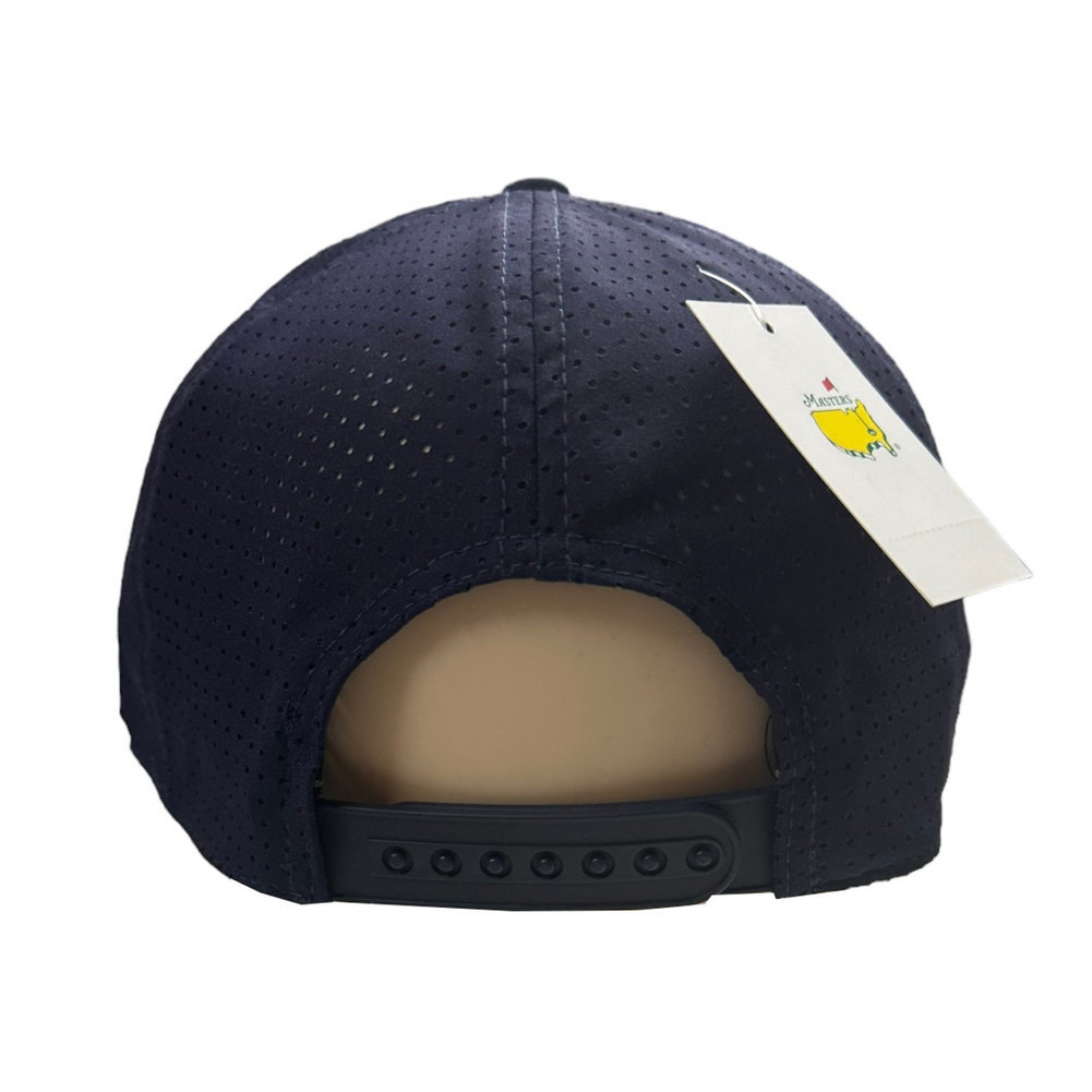 Masters Navy Blue Performance Tech Rubber Patch Rope Hat with Perforation (White Rope) Image a