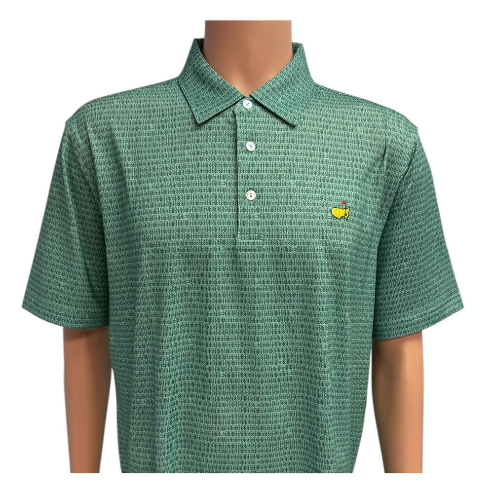Masters Performance Tech Green with Chair Pattern Polo Image a