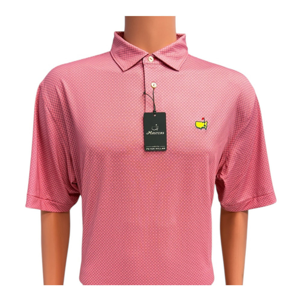 Masters Peter Millar Performance Tech Red Pattern Polo Image a