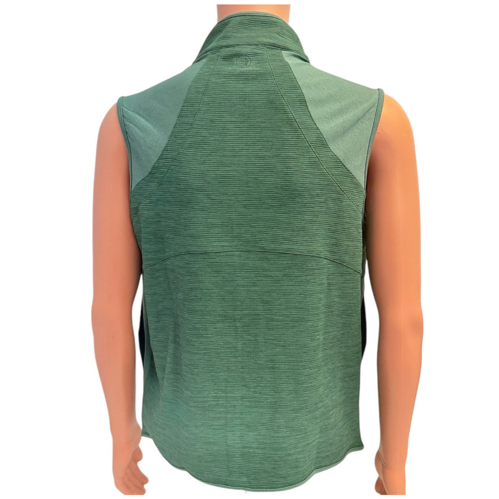 Masters Peter Millar Textured Green Full Zip Vest Image a
