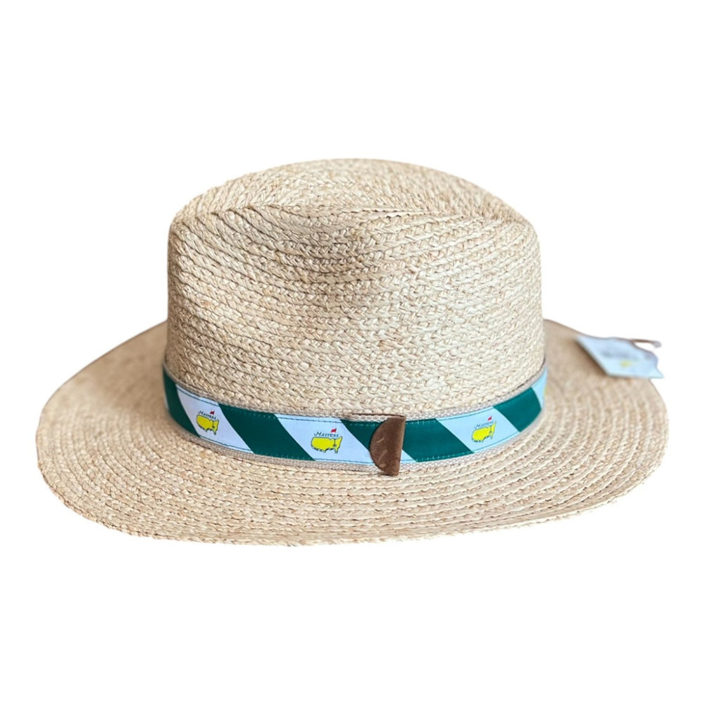 Masters Straw Hat with Green and White Stripe Image a