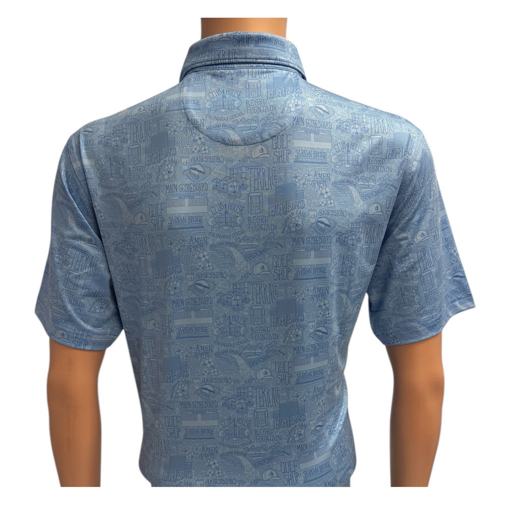 Masters Tech Blue Icon Patterned Performance Polo Image a