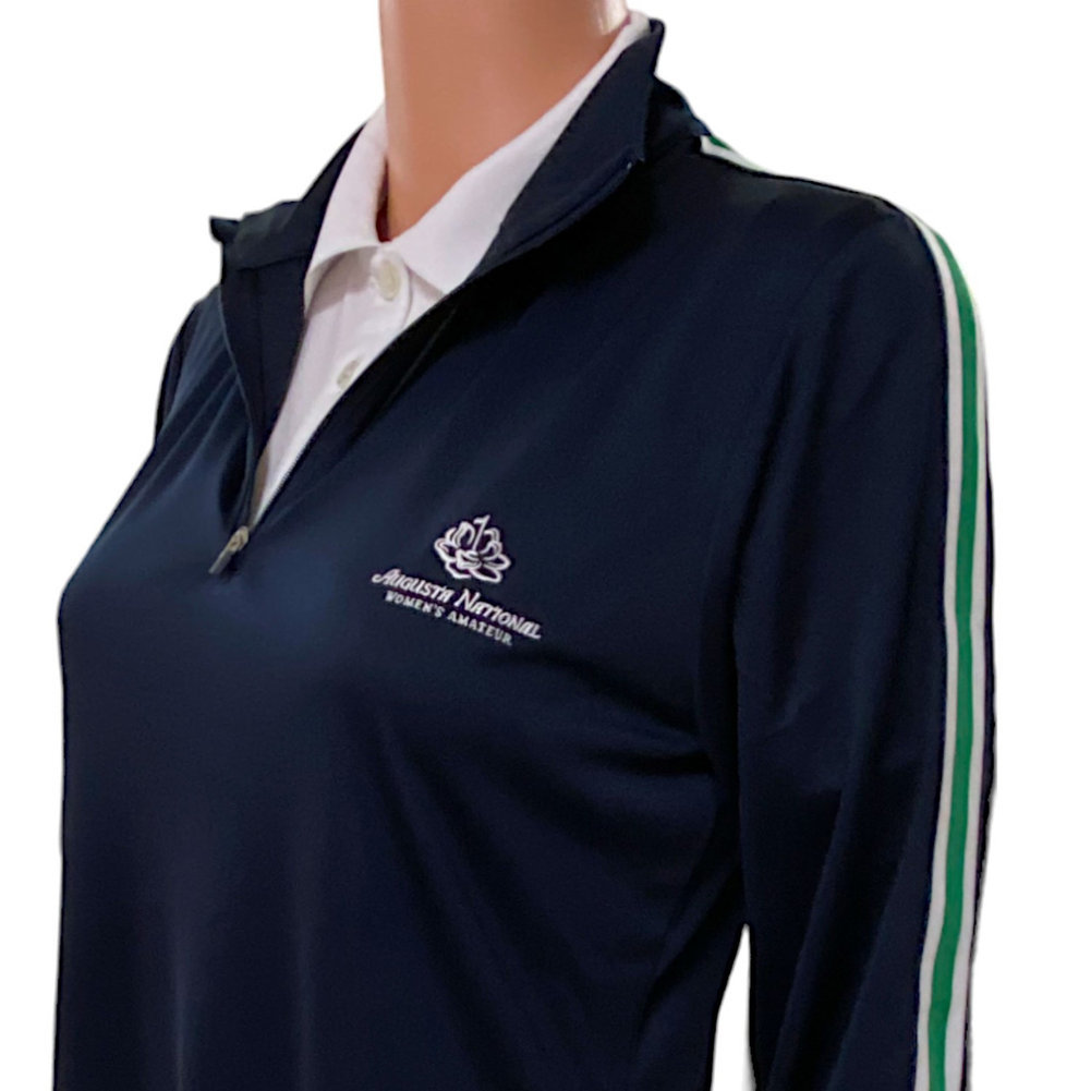 Masters Tory Sport ANWA Performance Tech 1/4 Zip Pullover with Green and White Sleeve Stripes Image a