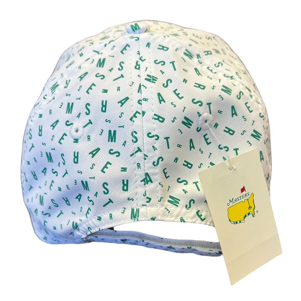 Masters Youth White and Green Jumble Performance Tech Hat Image a