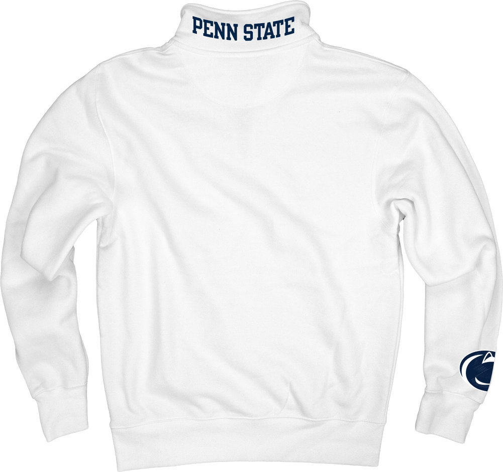 Penn State Block S Embroidered Quarter Zip Sweatshirt White Image a