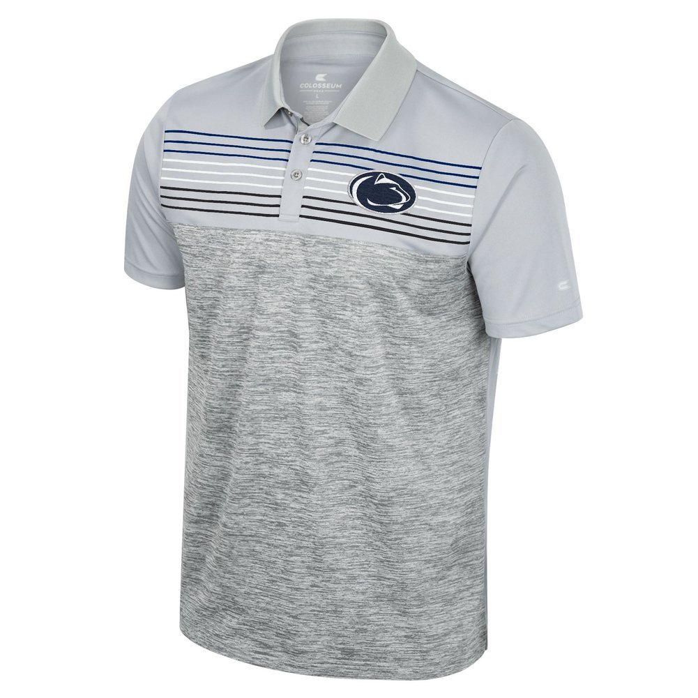 Penn State Nittany Lions Mens Nickel Grey Static Polo  Image a
