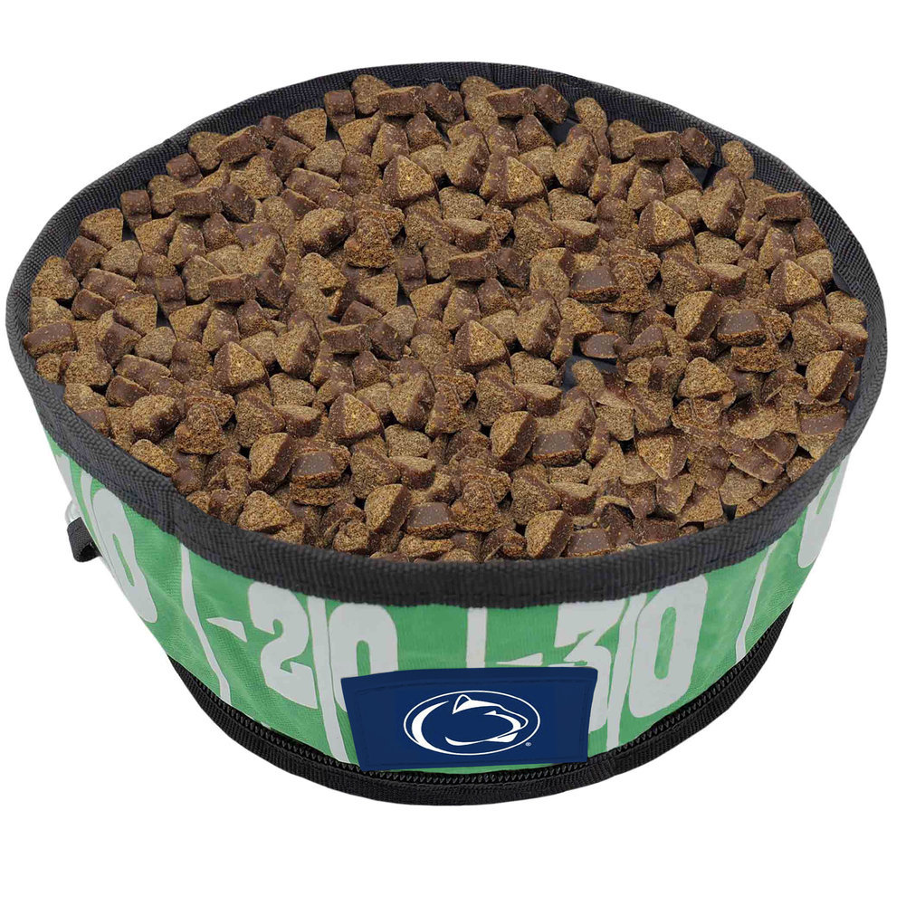 Penn State Collapsible Football Dog Dish  Image a