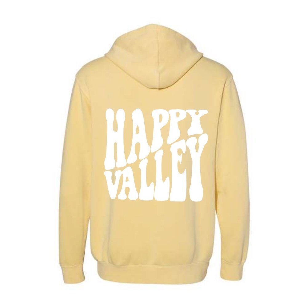 Happy Valley Retro Wavy Hooded Sweatshirt Light Yellow  Image a