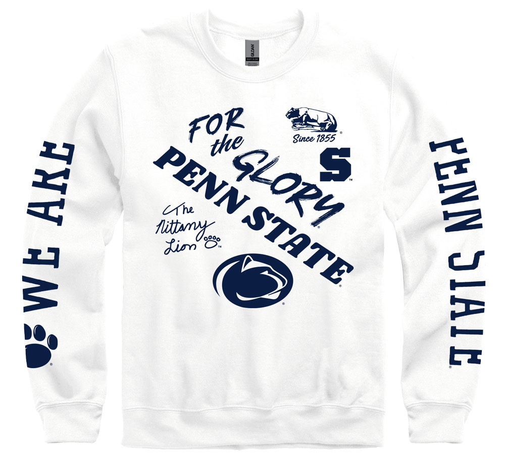 Penn State Super Fan Icon White Crewneck Sweatshirt  Image a