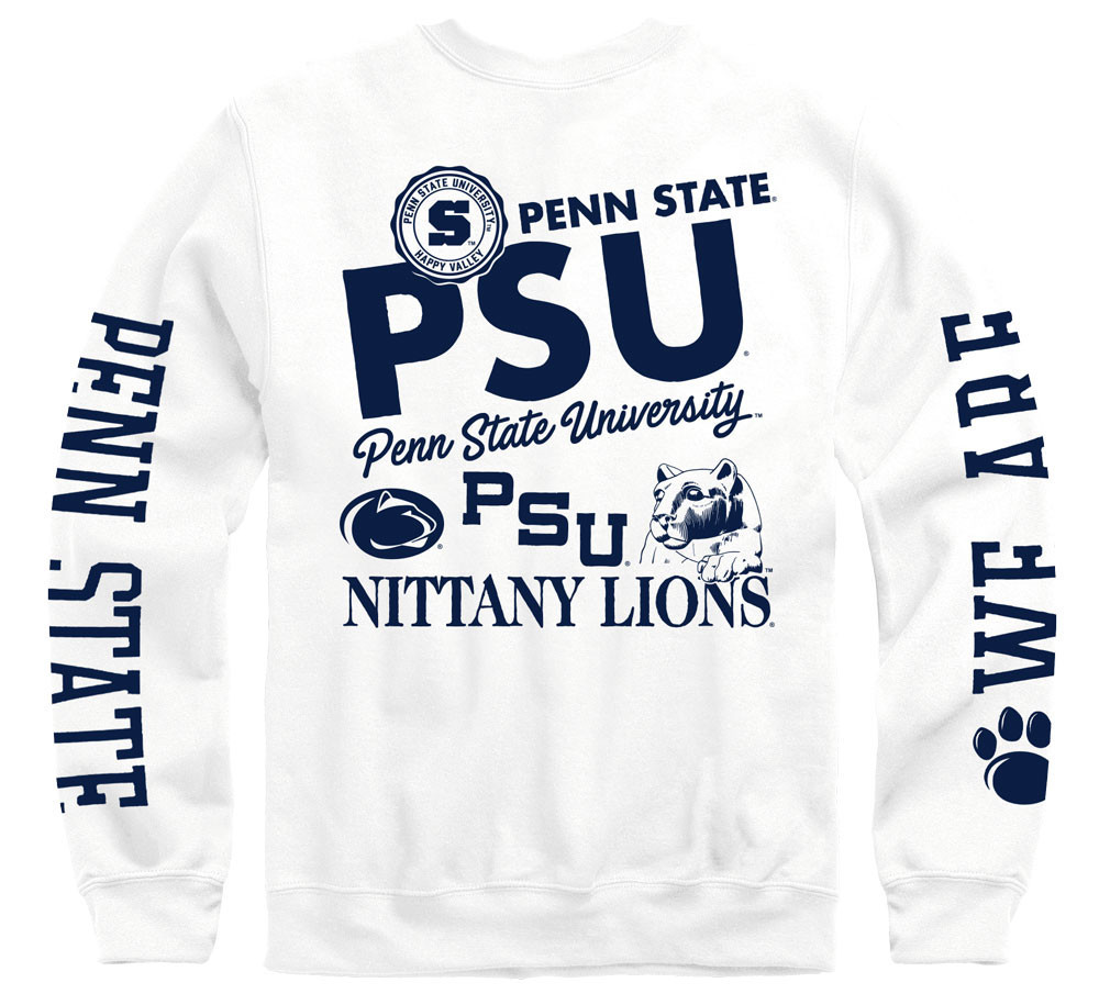 Penn State Super Fan Icon White Crewneck Sweatshirt  Image a