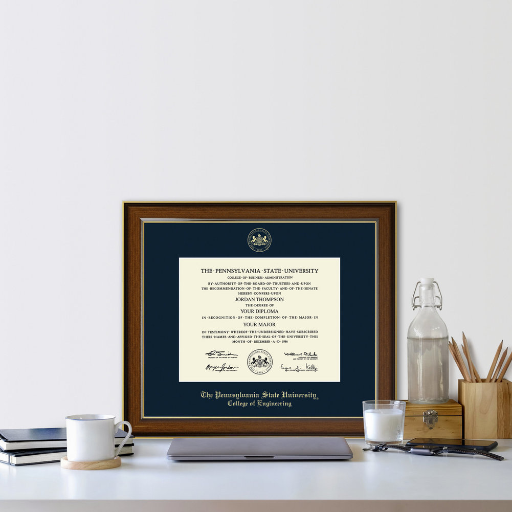 Penn State University College of Engineering Gold Embossed Diploma Frame Image a