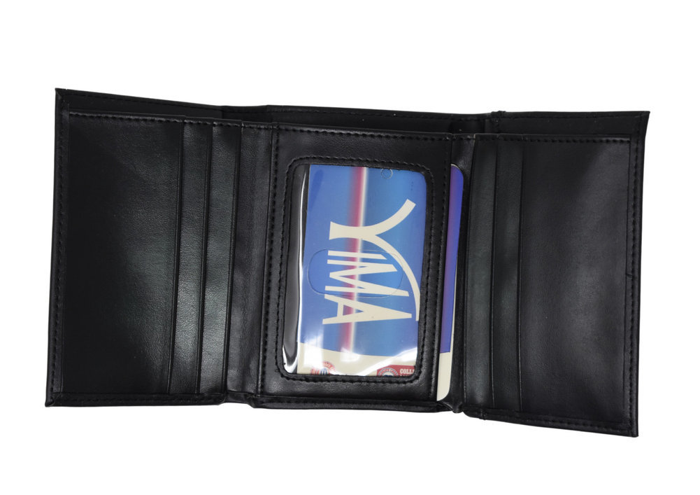 Penn State Vertical Bi-Fold Black Genuine Leather Wallet   Image a