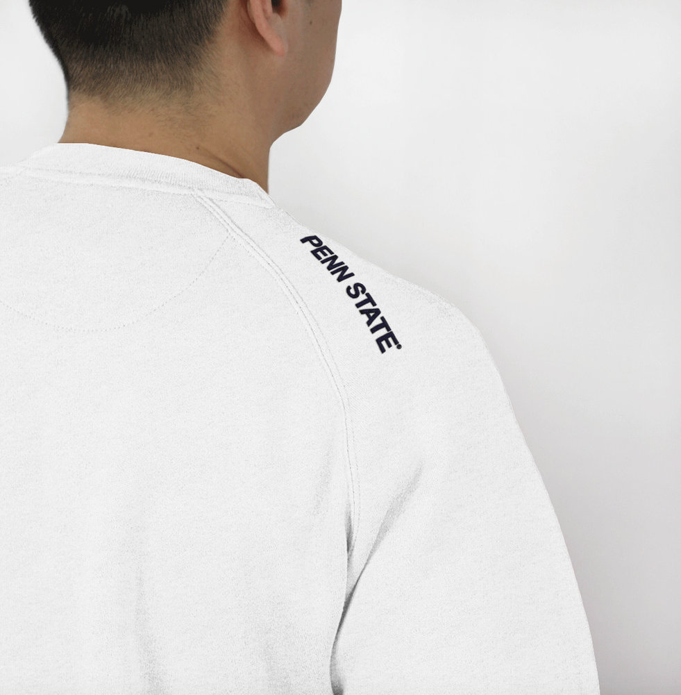 Penn State White Embossed Block S Crewneck Sweatshirt Image a