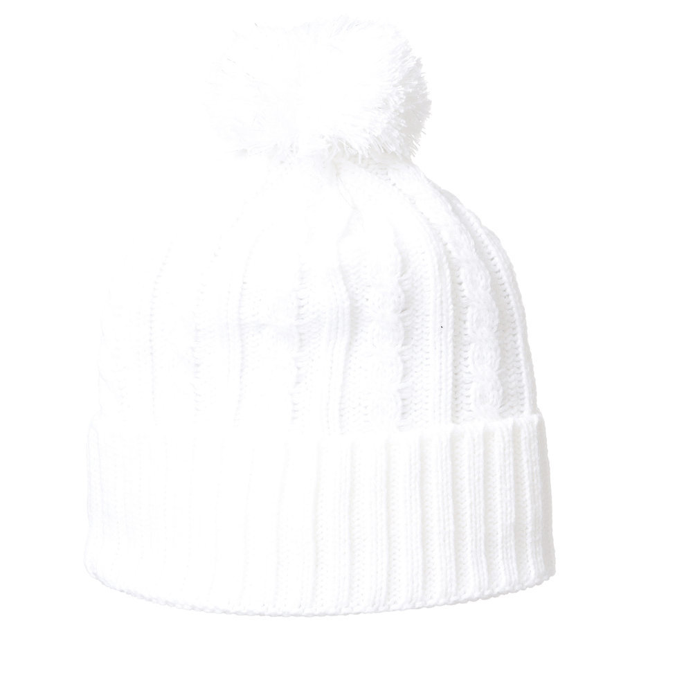 Penn State White Out Cable Knit Pom Beanie  Image a