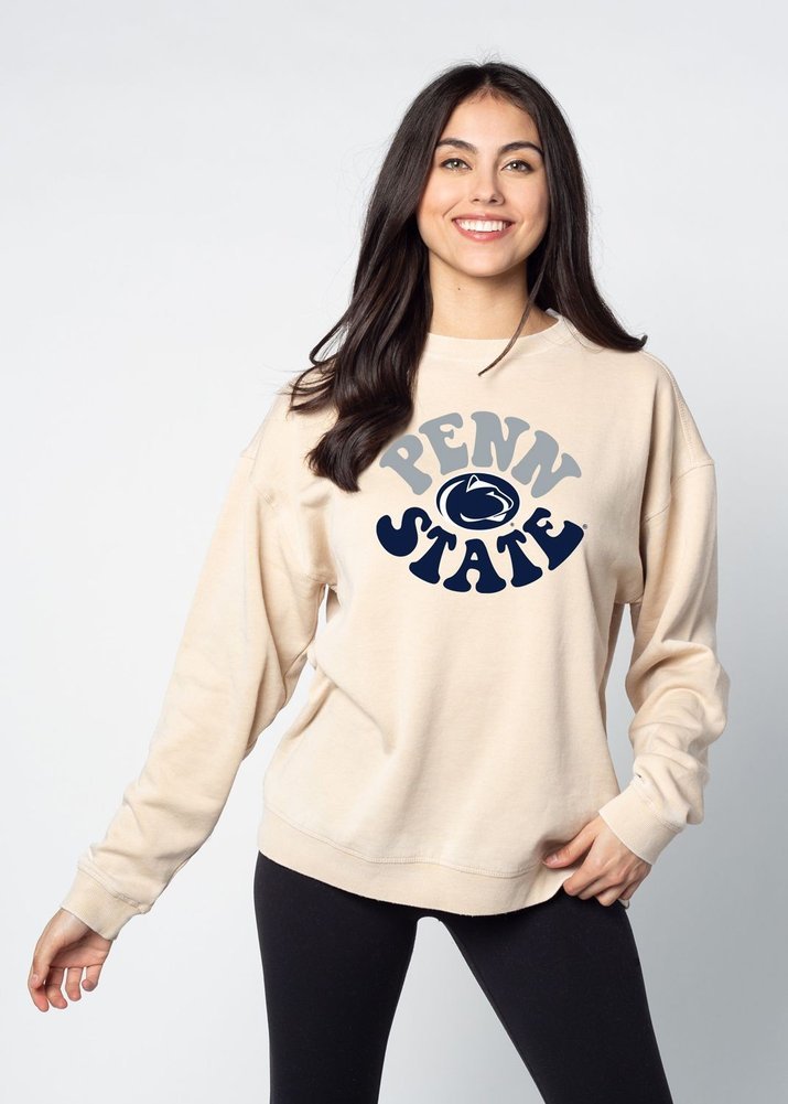 Penn State Women's Oatmeal Campus Pullover Crewneck Image a