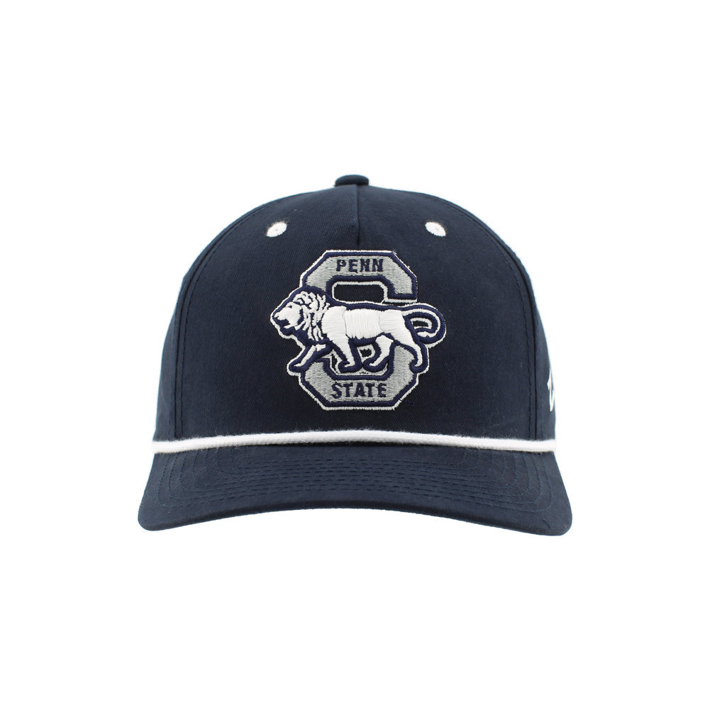 Penn State Vintage Rope Block S Embroidered Navy Snapback Hat  Image a