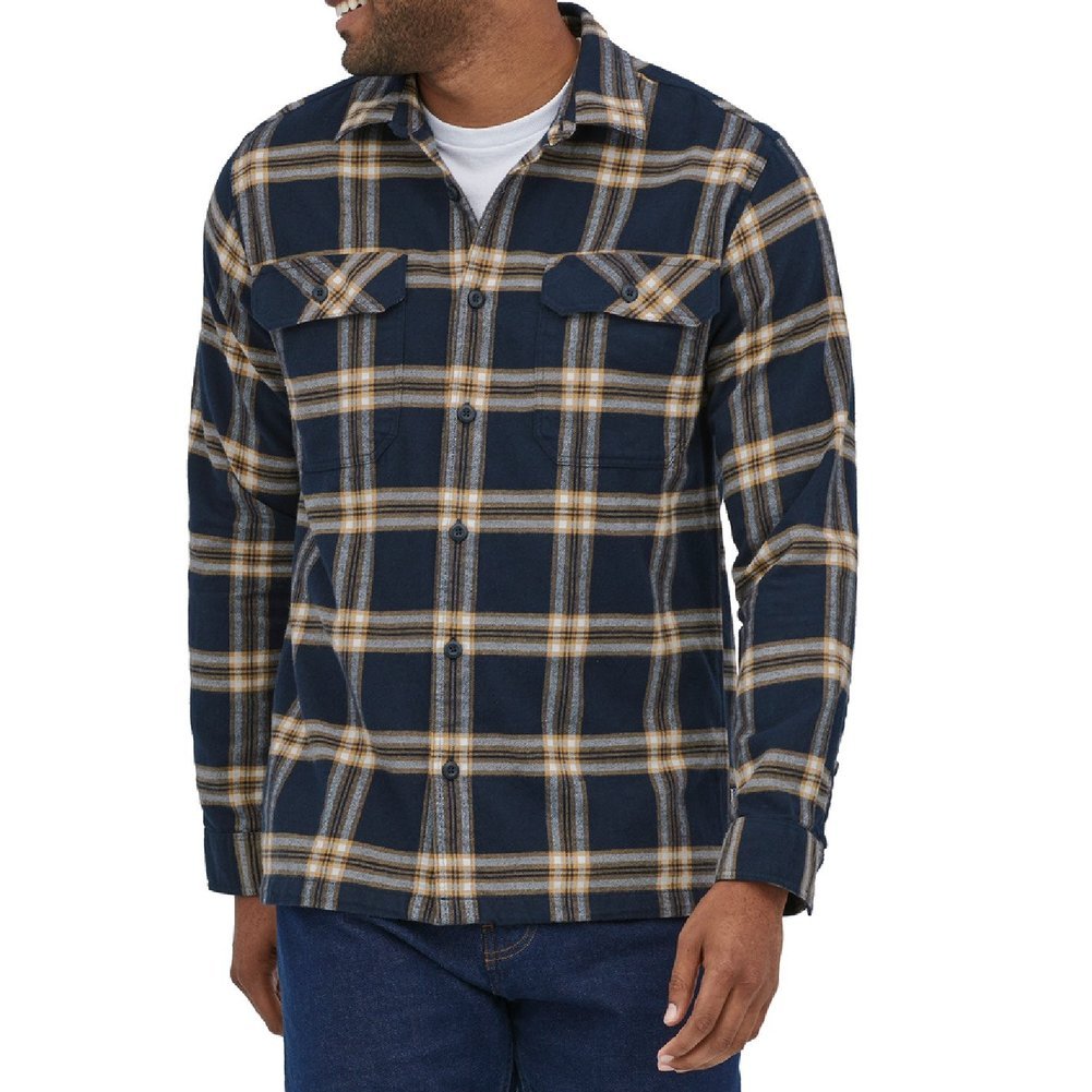 Men's Long-Sleeved Organic Cotton Midweight Fjord Flannel Shirt Image a
