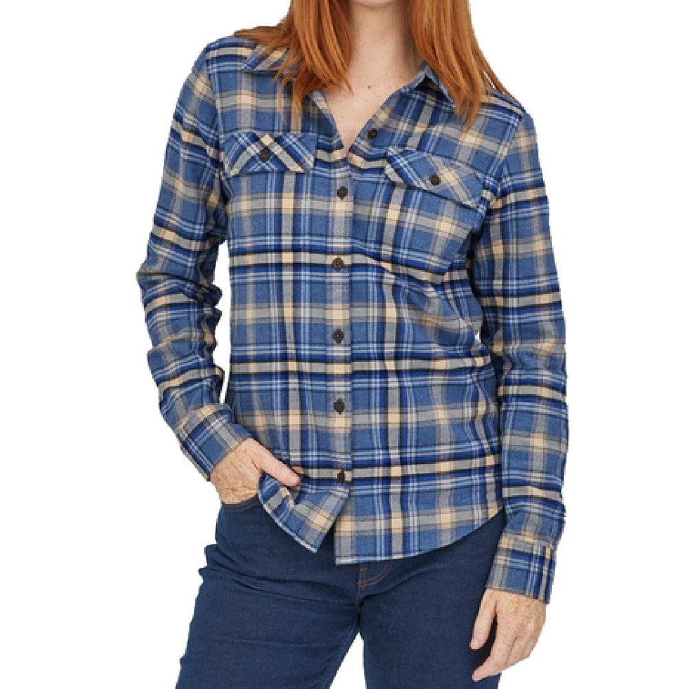 Women's Long-Sleeved Organic Cotton Midweight Fjord Flannel Shirt Image a