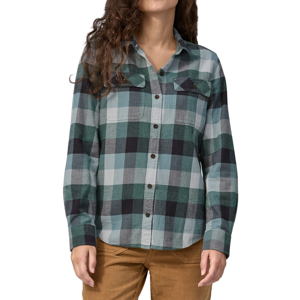 Women's Long-Sleeved Organic Cotton Midweight Fjord Flannel Shirt Image a
