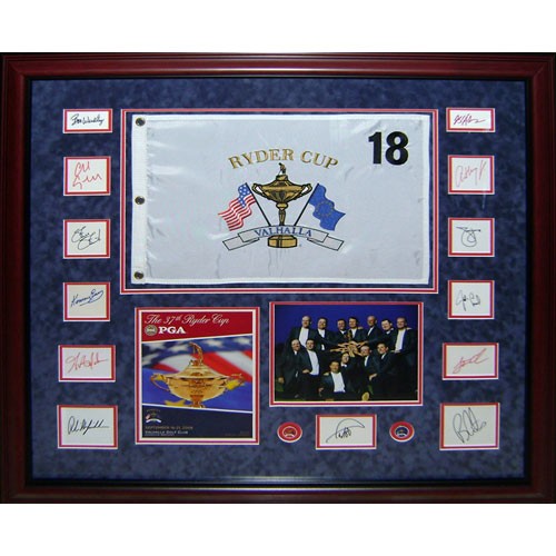 Autographed Framed Pin Flags
