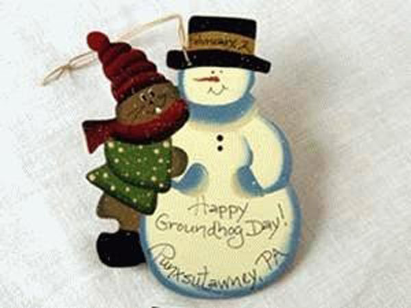 Ghog and Snowman Ornament