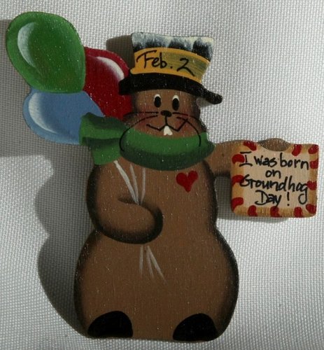 Gingerbread Angel I Was Born On Groundhog Day Pin-2 " high 48518573195549 (Gingerbread Angel)