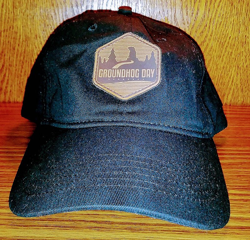 Gobbler's Knob Black Hat with leather patch sku 2297brown leather