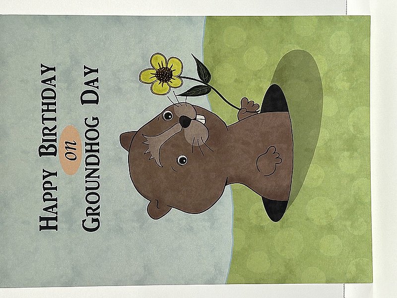 Birthday Ghog with flower Card-22511500